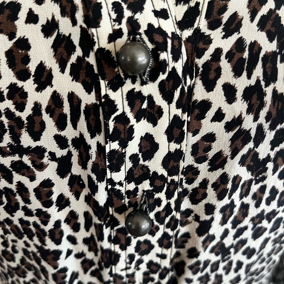 Anthropologie Plenty by Tracy Reese leopard print button down silk dress - Picture 4 of 5